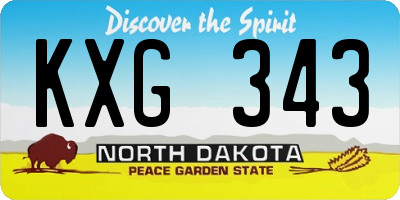 ND license plate KXG343