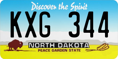 ND license plate KXG344
