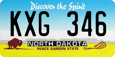 ND license plate KXG346