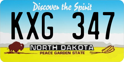 ND license plate KXG347