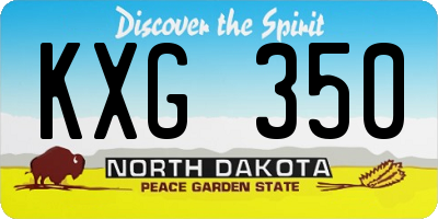 ND license plate KXG350