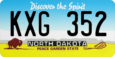 ND license plate KXG352