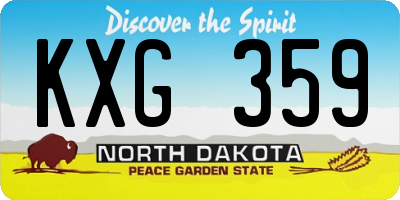 ND license plate KXG359