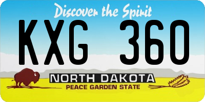 ND license plate KXG360