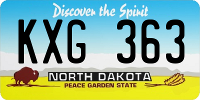 ND license plate KXG363