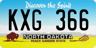 ND license plate KXG366