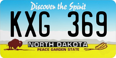 ND license plate KXG369