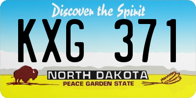 ND license plate KXG371