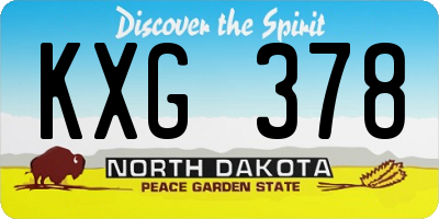 ND license plate KXG378