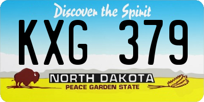 ND license plate KXG379