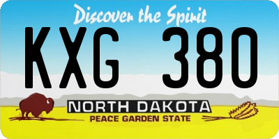 ND license plate KXG380
