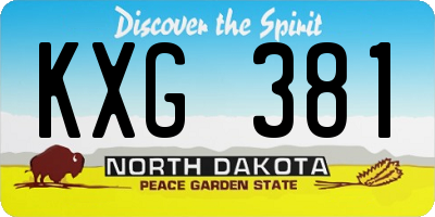 ND license plate KXG381