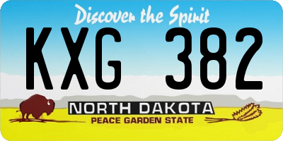 ND license plate KXG382