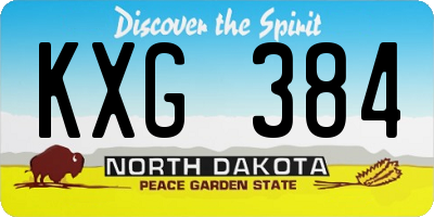 ND license plate KXG384
