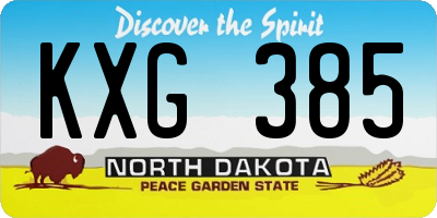 ND license plate KXG385
