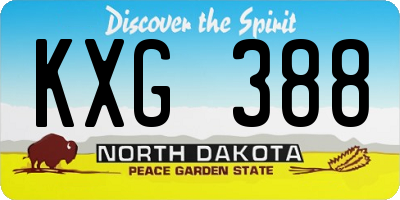 ND license plate KXG388