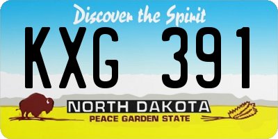 ND license plate KXG391