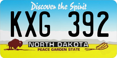 ND license plate KXG392