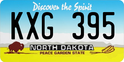 ND license plate KXG395