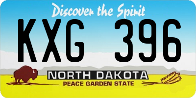 ND license plate KXG396