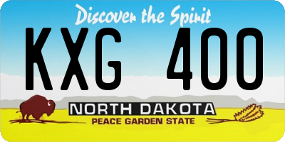 ND license plate KXG400