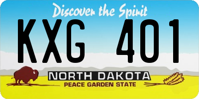 ND license plate KXG401