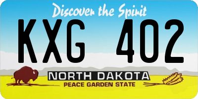 ND license plate KXG402