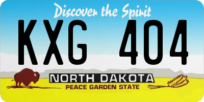 ND license plate KXG404
