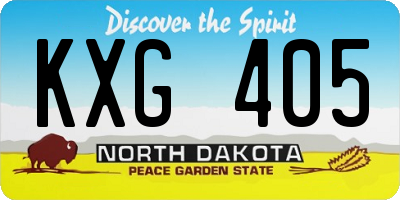 ND license plate KXG405
