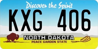 ND license plate KXG406