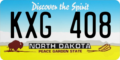 ND license plate KXG408