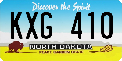 ND license plate KXG410