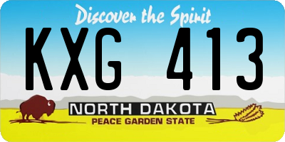 ND license plate KXG413