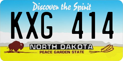 ND license plate KXG414