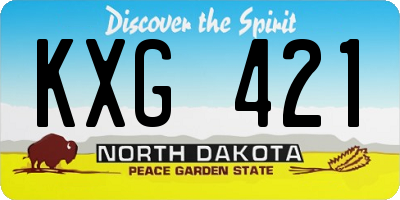 ND license plate KXG421