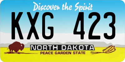 ND license plate KXG423