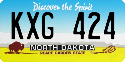 ND license plate KXG424