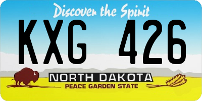 ND license plate KXG426