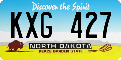 ND license plate KXG427