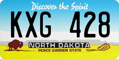 ND license plate KXG428