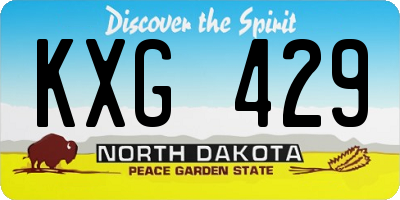 ND license plate KXG429