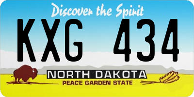 ND license plate KXG434
