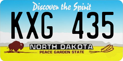 ND license plate KXG435