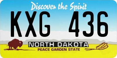 ND license plate KXG436