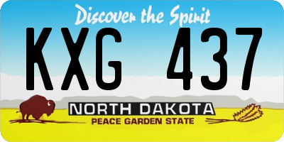 ND license plate KXG437