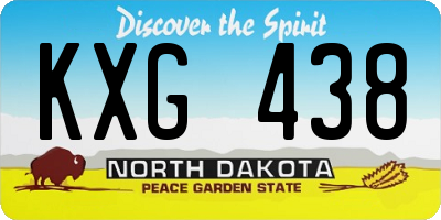 ND license plate KXG438