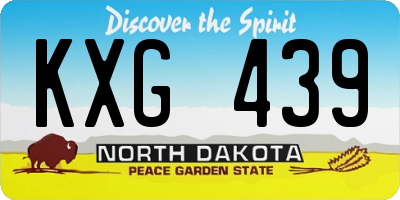 ND license plate KXG439