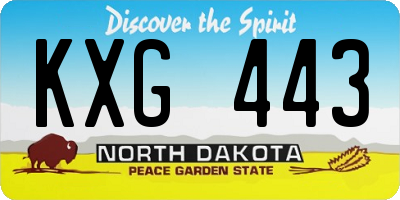 ND license plate KXG443