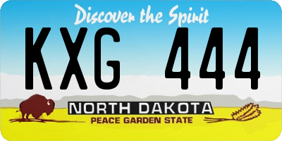 ND license plate KXG444
