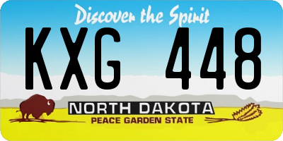 ND license plate KXG448